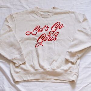 Abercrombie & Fitch Cream Sweater with Red Script